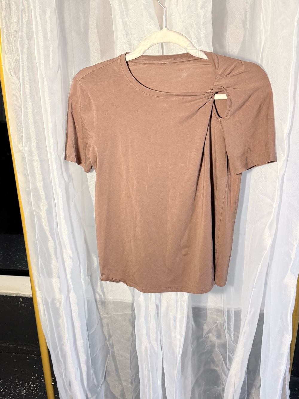 lululemon athletica Twist-Detail Short Sleeve Tee — Brown